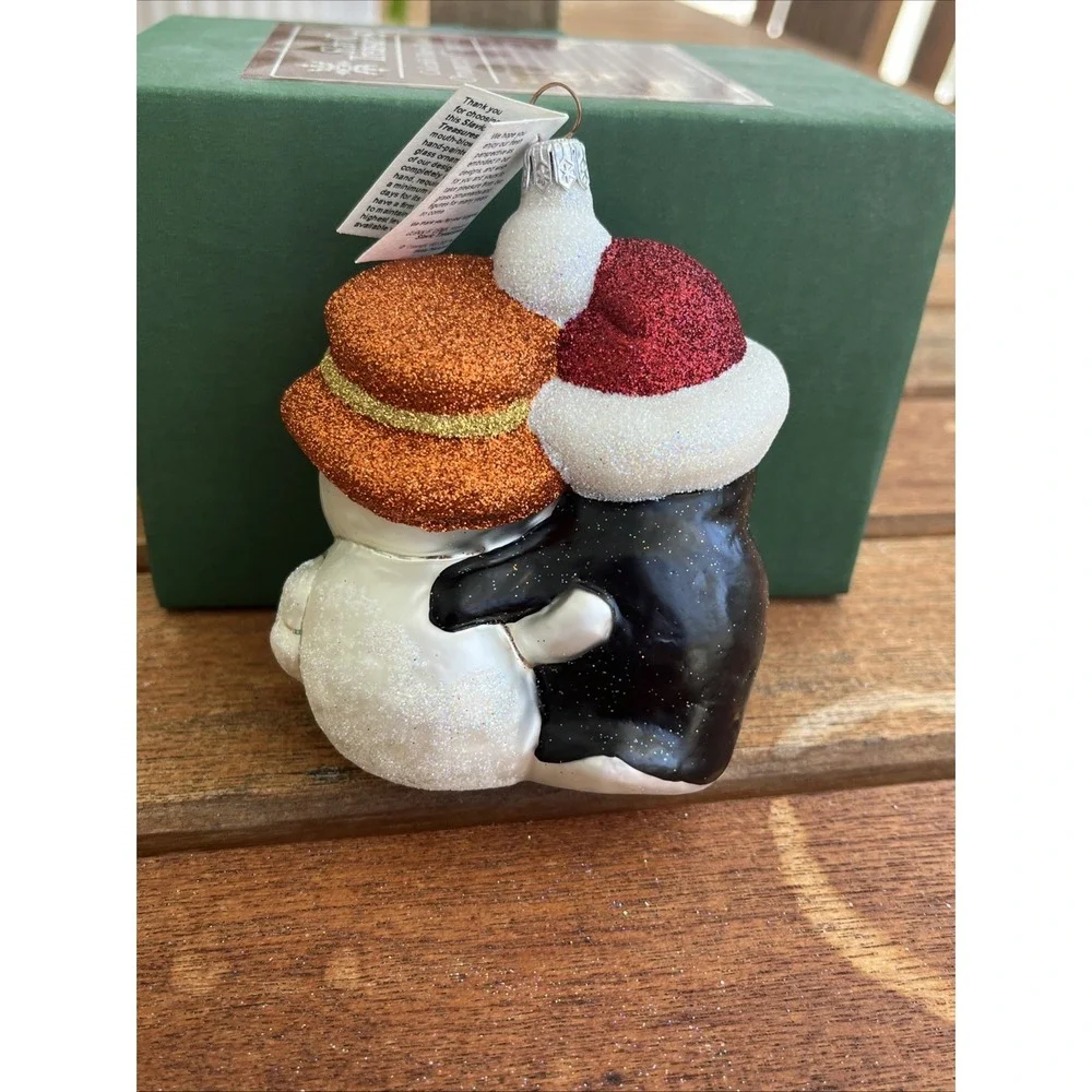RARE Beat Friends Polar Bear Penguin Slavic Treasures Poland Hand Blown Ornament
